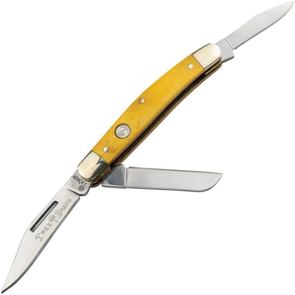 Boker Lg Stockman Smooth Yellow Bone D2 Folding Knife