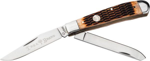 Boker Tree Brand Trapper Amber Bone D2