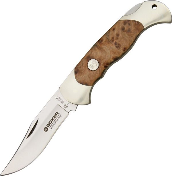 Boker Lockback Thuya Wood Clip Point Knife