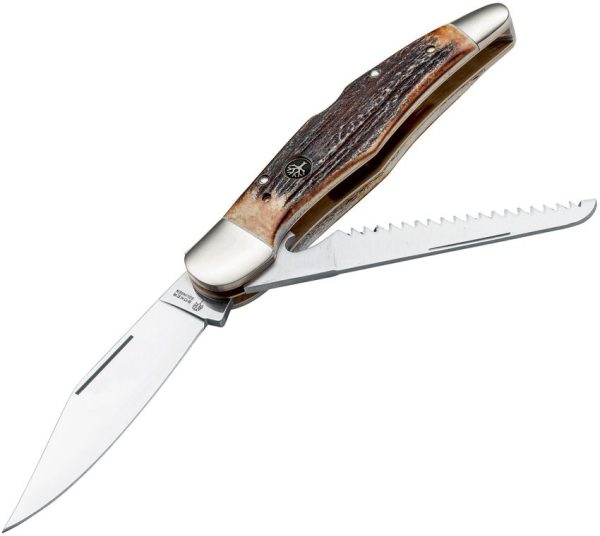 Boker Folding Hunter Double Lockback Stag