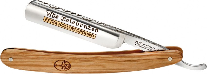 Boker Celebrated Olive Straight Razor 3.5" Carbon Steel Blade