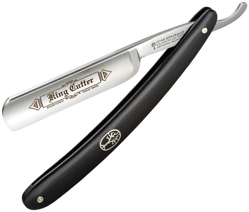 Boker King Cutter Razor Black 3.5" Satin Carbon Steel