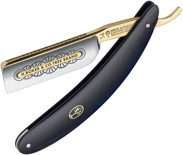 Boker 14er Razor Carbon Steel 14K Gold Accents