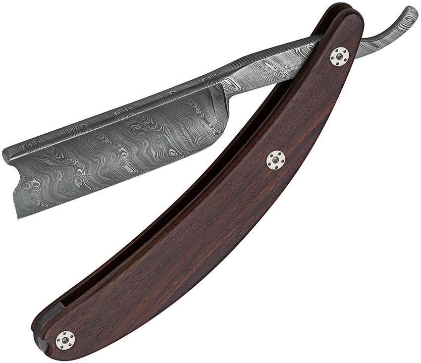 Boker Master Cutter Folding Razor Damascus Blade Ironwood Handle