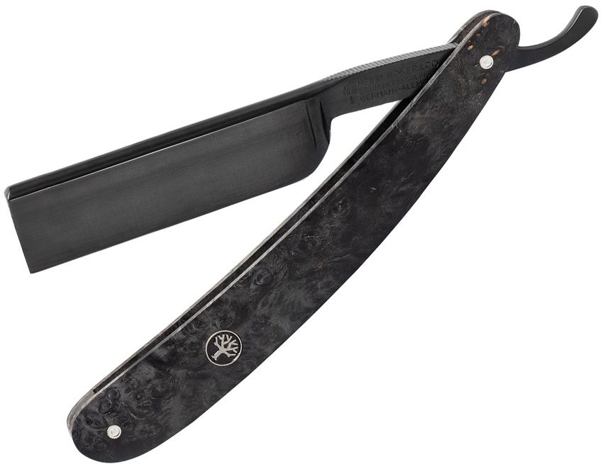 Boker Black Amboina Folding Razor 3.75" Carbon Steel