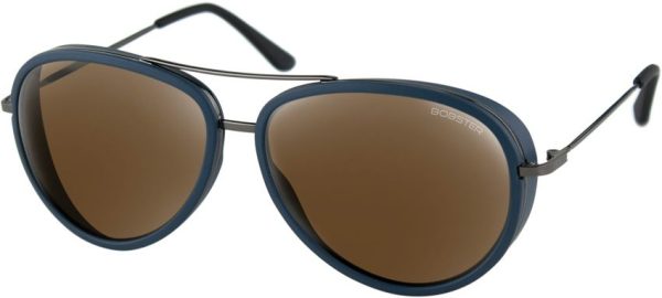 Bobster Ice Matte Navy Sunglasses Brown HD Mirror Lens UV