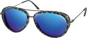 Bobster Ice Matte Gray Sunglasses Brown HD Blue Mirror Lens