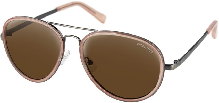 Bobster Goose Sunglasses Blush with Brown HD/Silver Mirror Lens