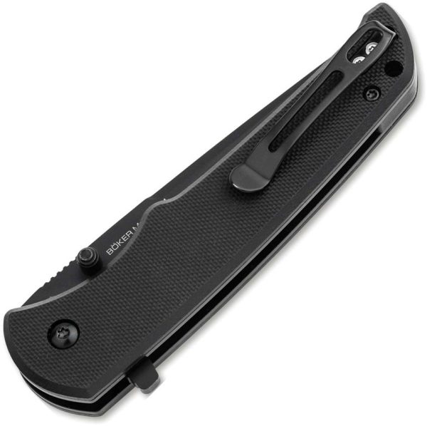 Boker Magnum Blackjay Button Lock - Black G10