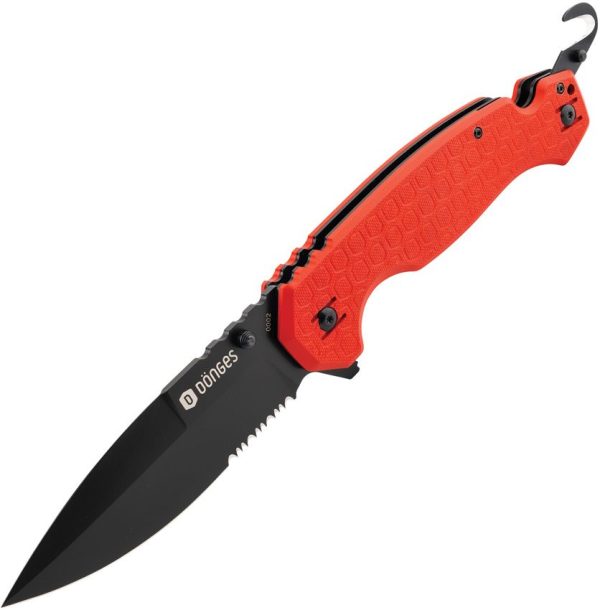 Donges Rescue Linerlock Red G10 Folding Knife