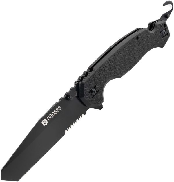 Donges Tactical Linerlock Black G10 Chisel Grind