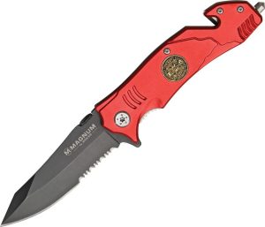 BOM01LL470.jpg Boker Magnum Rescue Linerlock Fire Fighter - Red