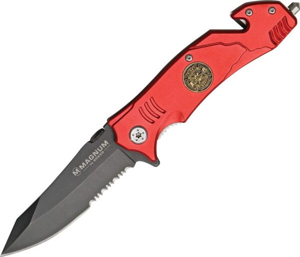 Boker Magnum Rescue Linerlock Fire Fighter - Red