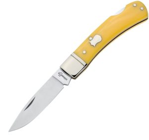 Boker Magnum Lockback Yellow - Drop Point Blade