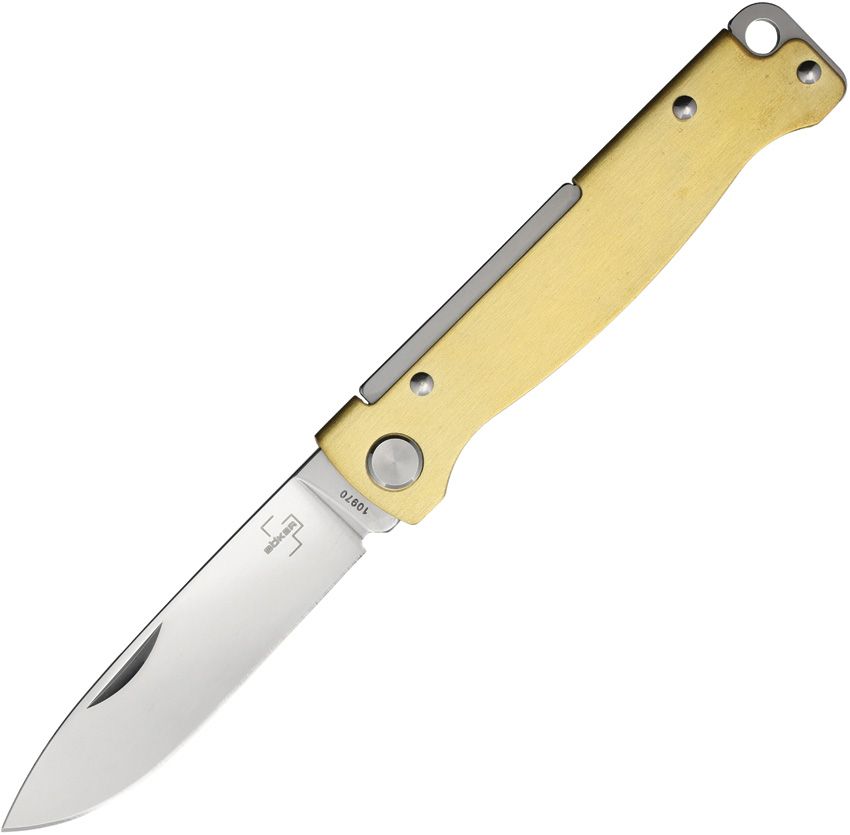 Boker Plus Atlas Slip Joint Brass Folding Knife 2.88" 12C27