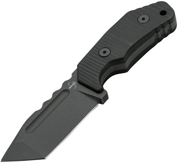 Boker Plus Little Dvalin Tanto Fixed Blade - D2 Black G10