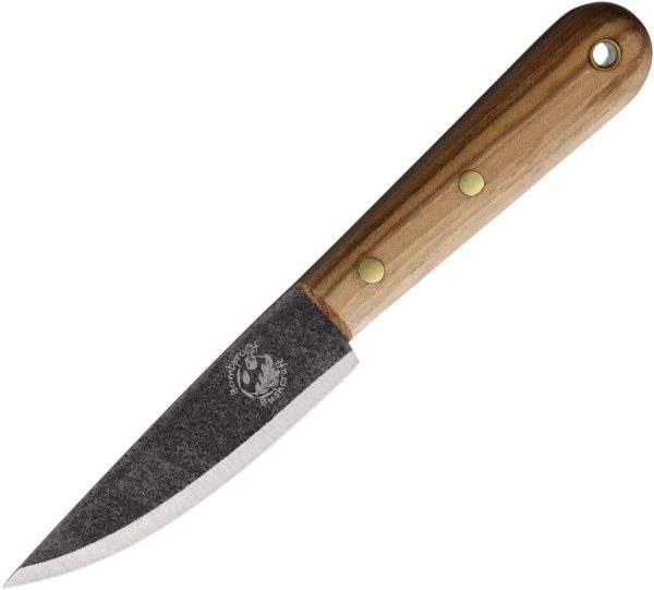 Bombproof Bushcraft Fixed Blade 4" Stainless Steel Brown Wood