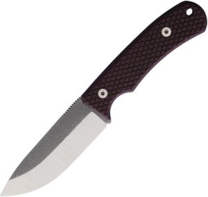 BPS Knives Beta Fixed Blade D2 Drop Point - Burgundy Micarta