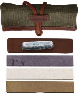 BPS Knives Sharpening Set 3 Stones - Leather Strop