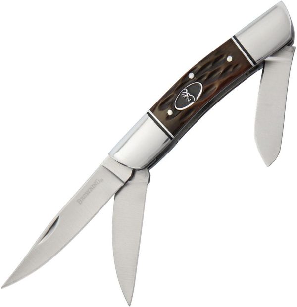 Browning Three Blade Folder - Jigged Bone Handle