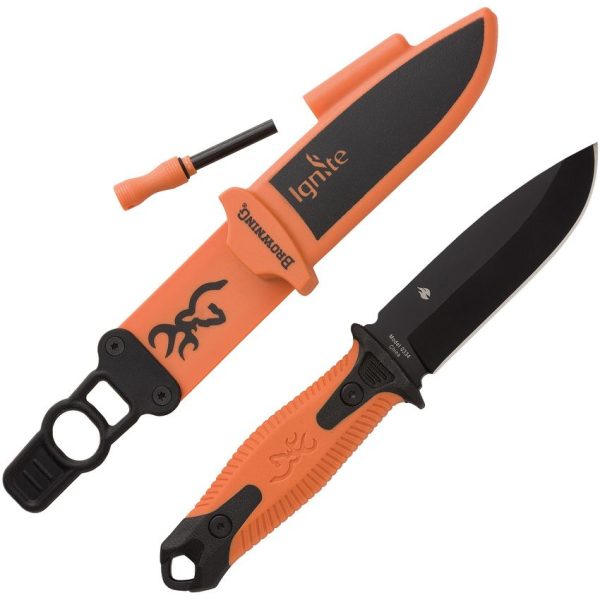 BR0334_add_01.jpg Browning Ignite 2 Orange Fire Starter Fixed Blade
