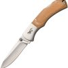 Browning Lockback Maple Pakkawood - 3.5 inch Satin Stainless