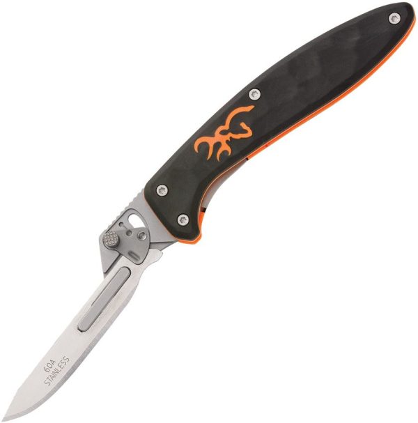Browning Primal Scalpel Linerlock Folding Knife Black Rubber