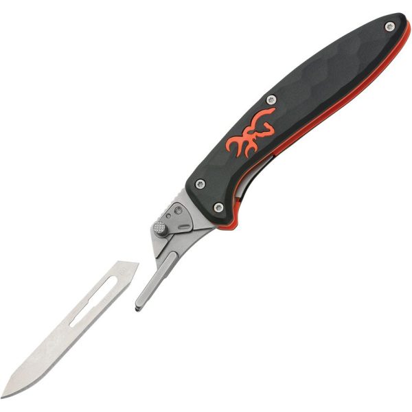 Browning Primal Scalpel Linerlock Folding Knife Black Rubber