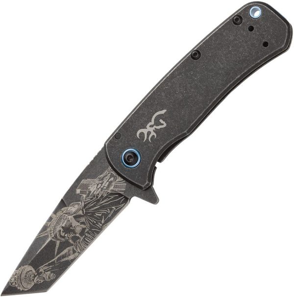Browning Patriot Framelock Tanto - Black Stonewash