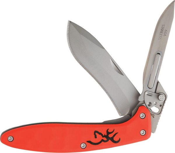 BR0462.jpg Browning Primal Scalpel Linerlock Folding Knife 420J2 Orange