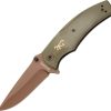 Browning Trailside Linerlock Folding Knife D2 Steel Green Micarta