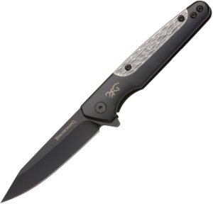 BR0472.jpg Browning Tie Fork Framelock D2 Steel Black Titanium Folding Knife