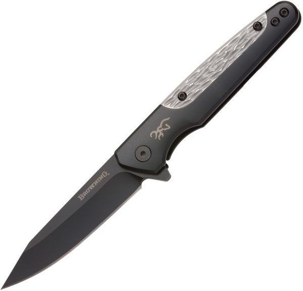 Browning Tie Fork Framelock D2 Steel Black Titanium Folding Knife