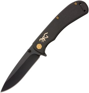 Browning Rivet Black Folder 3" D2 Steel Micarta Folding Knife
