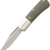 Browning Steambank Folder 2.5" 12C27 Sandvik Green Micarta Knife