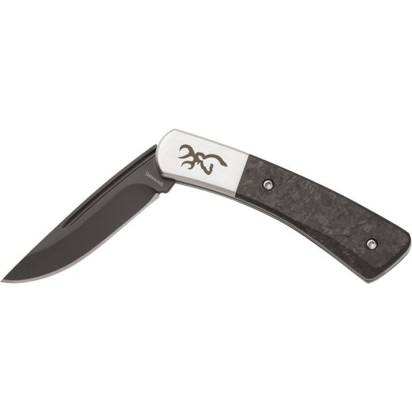 Browning Knoll Folder 12C27 Black Blade Carbon Fiber Folding Knife