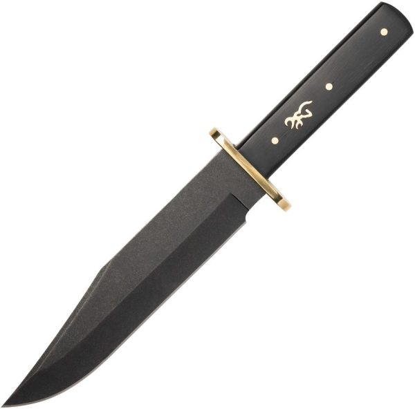 Browning Bowie Ebony Wood Fixed Blade Knife 7.5" Stainless