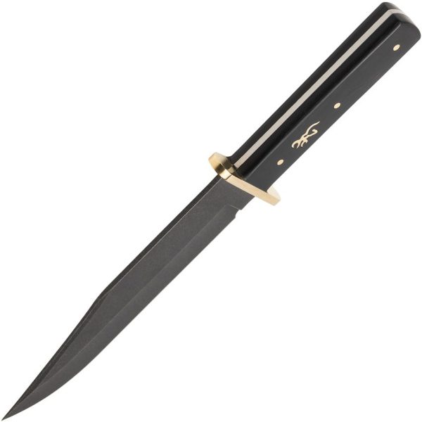 Browning Bowie Ebony Wood Fixed Blade Knife 7.5" Stainless