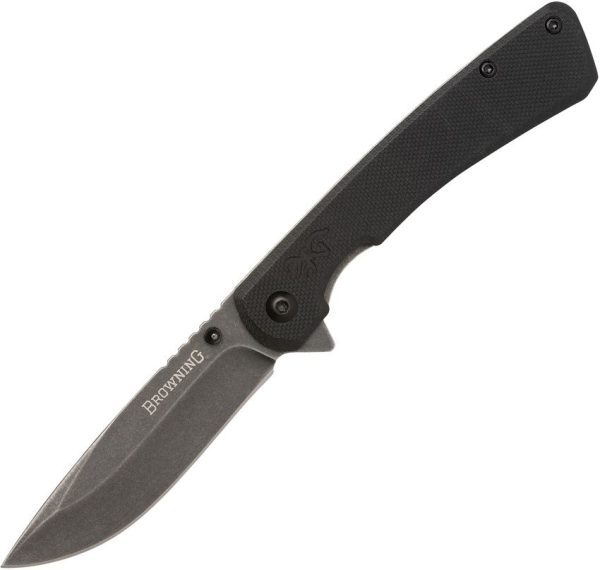Browning Branded Rock Framelock Black - Drop Point