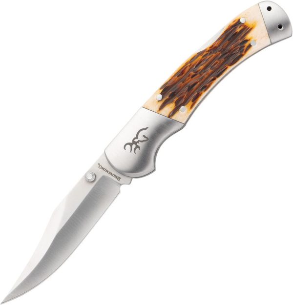 Browning Lockback Jigged Bone Folding Knife - Brown