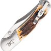 Browning Lockback Jigged Bone Folding Knife - Brown