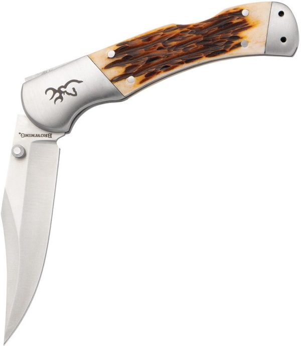 Browning Lockback Jigged Bone Folding Knife - Brown