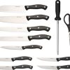 BR0536B.jpg Browning Kitchen Set 8pc Steak Knives Chef Utility Bread Block