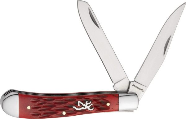 Browning Trapper Red Jigged Bone Folding Knife