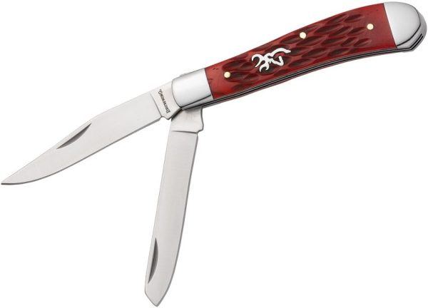 Browning Trapper Red Jigged Bone Folding Knife