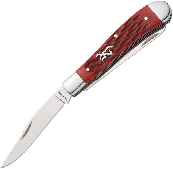 Browning Trapper Red Jigged Bone Folding Knife
