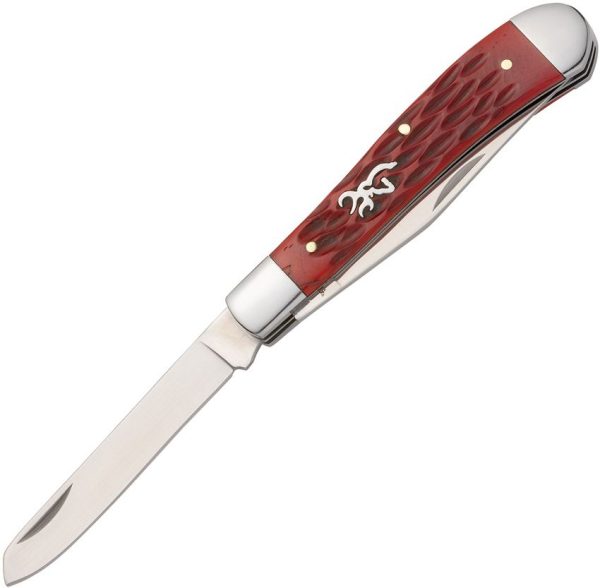 Browning Trapper Red Jigged Bone Folding Knife