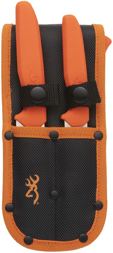 Browning Sharp Ridge Combo Orange 3-Piece Knife Set Fixed Blade