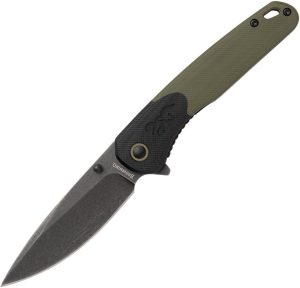 BR0556B.jpg Browning Cedar Linerlock Black Green D2 Folding Knife