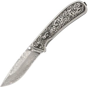 Browning Grand Pass Linerlock Damascus Folding Knife 3.5"
